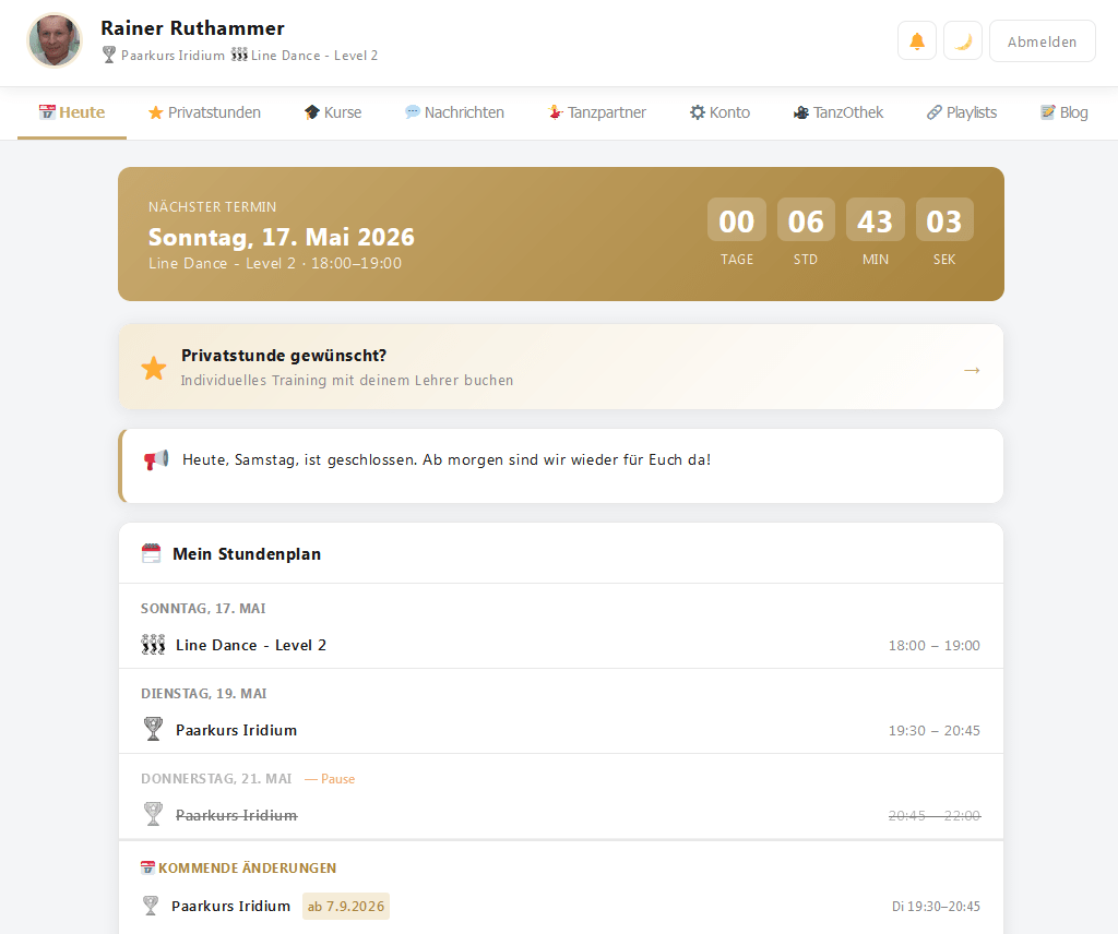 Unser neues Tänzer Profil